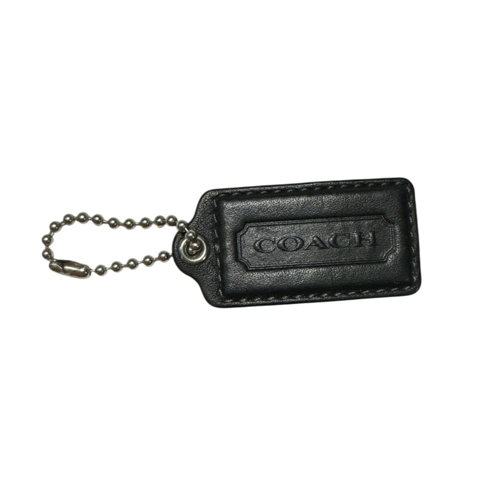 Coach Black Leather Keychain